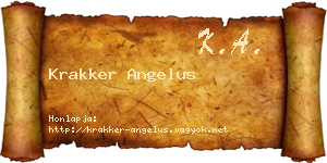 Krakker Angelus névjegykártya